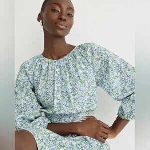 NEW J. Crew + Liberty Thorpe Hill Palermo Smocked Waist Dress Cottagecore sz XS